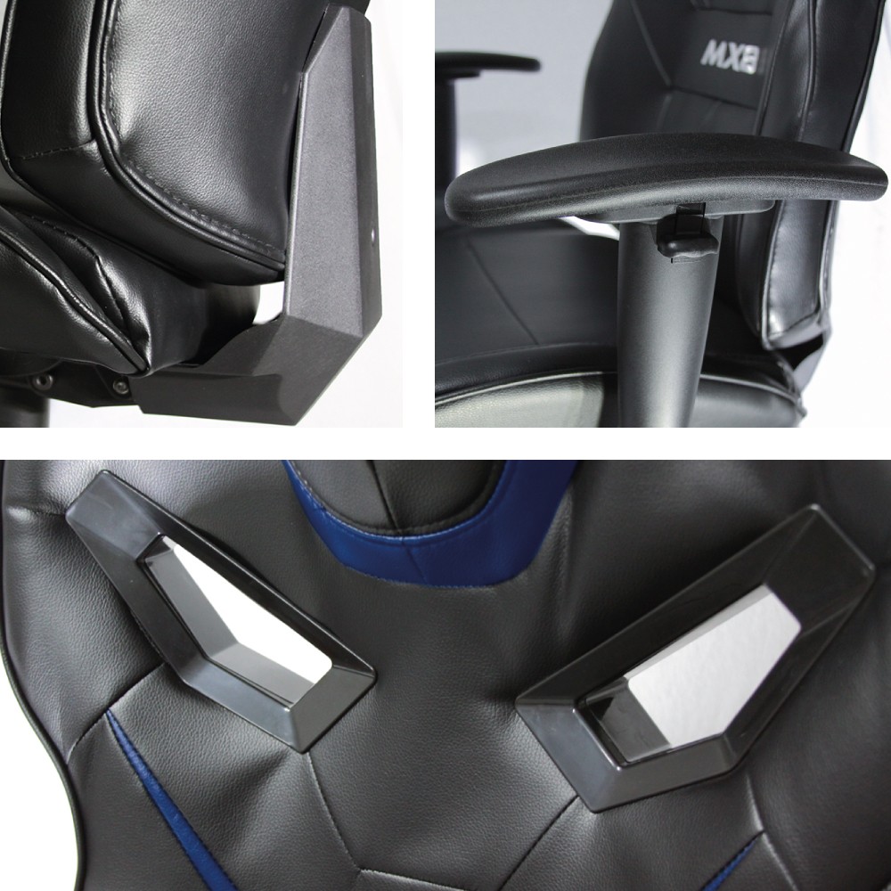 Cadeira Gamer Mx8 Giratoria Preto/Azul(Mgch-8170/Bk-Bl)