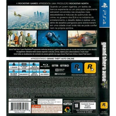 Grand Theft Auto V Ps4 #1 (Sem Mapa)