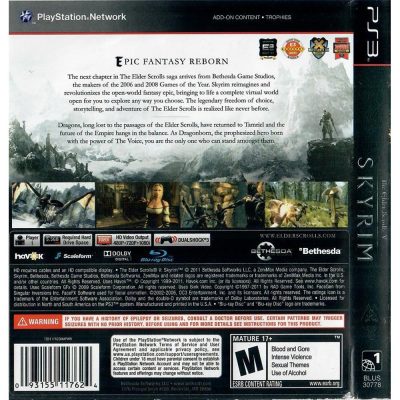 The Elder Scrolls V Skyrim Ps3 #3 (Sem Manual) (Sem Mapa)