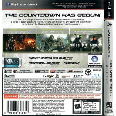 Tom Clancys Splinter Cell Blacklist Ps3