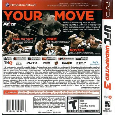 Ufc Undisputed 3 Ps3 (Greatest Hits)