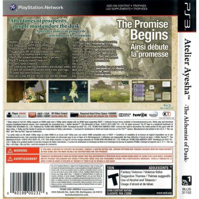 Atelier Ayesha The Alchemist Of Dusk Ps3