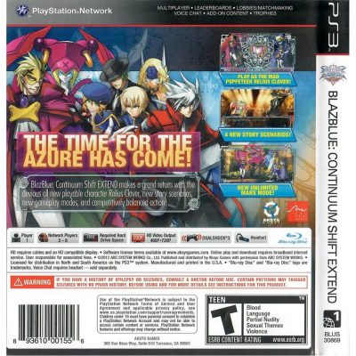 Blazblue Continuum Shiet Extend Ps3