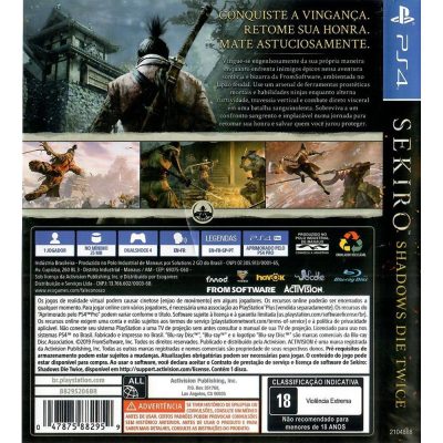 Sekiro Shadows Die Twice Ps4 #1 (Com Poster)