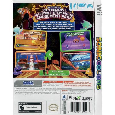 Sonic Colors Nintendo Wii #3 (Sem Manual)