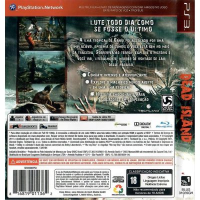 Dead Island Ps3 #3 (Greatest Hits) (Sem Manual)