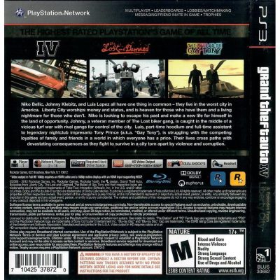 Gran Theft Auvo Iv & Episodes From Liberty City Ps3 #1 (Sem Mapa)