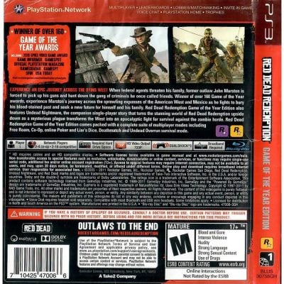 Red Dead Redemption Goty Edition Ps3 #3 (Greatest Hits) (Sem Mapa) (Sem Manual)