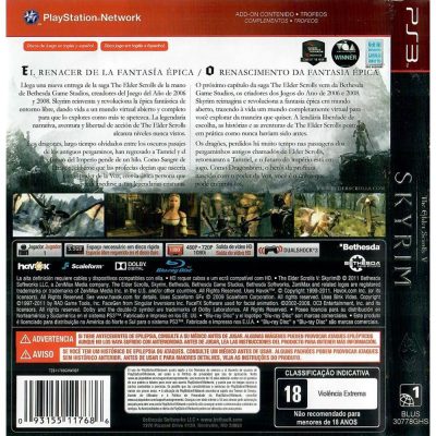 The Elder Scrolls V Skyrim Ps3 (Greatest Hits) (Sem Mapa)