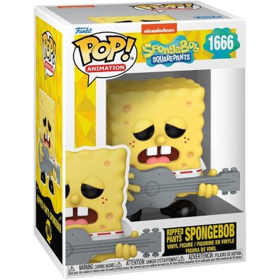 Funko Pop Ripped Pants Spongebob 1666 (Bob Esponja 25 Anos, Com Guitarra)