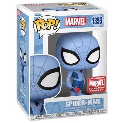 Funko Pop Spider-Man 1355 (Blue With A Rose) (Marvel Collector Corps)