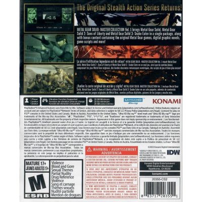 Metal Gear Solid Master Collection Vol. 1 Playstation 5 (Jogo Midia Fisica Ps5)