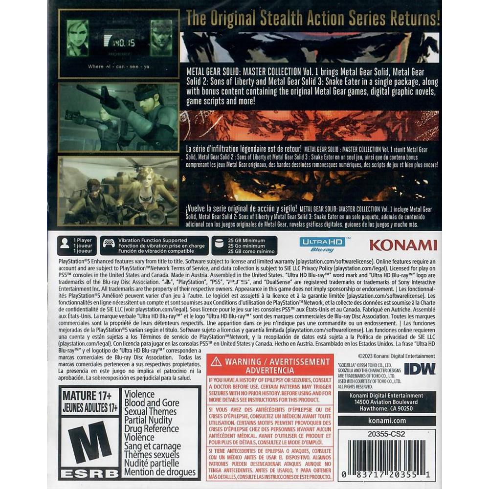Metal Gear Solid Master Collection Vol. 1 Playstation 5 (Jogo Midia Fisica Ps5)