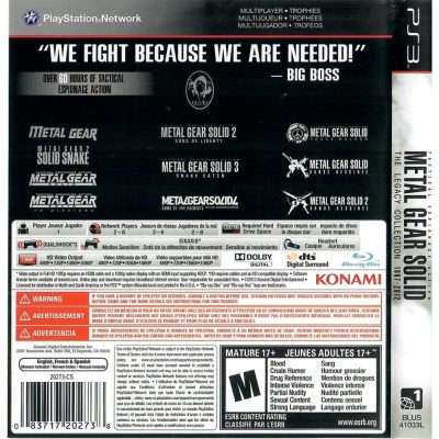 Metal Gear Solid The Legacy Collection Ps3 (Com Luva)