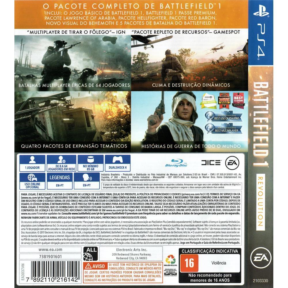 Battlefield 1 Revolution Ps4 #1 (Sem Código)