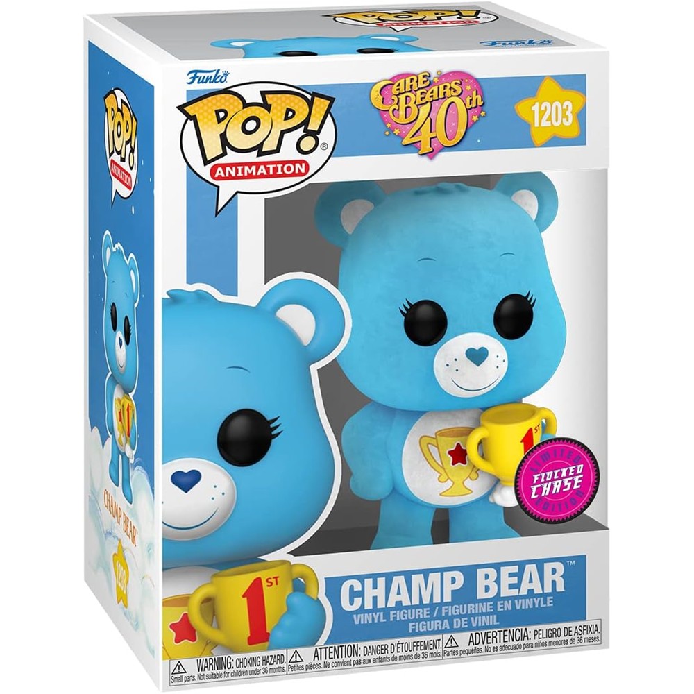 Funko Pop Champ Bear 1203 (Care Bears 40Th Anniversary) (Flocked)