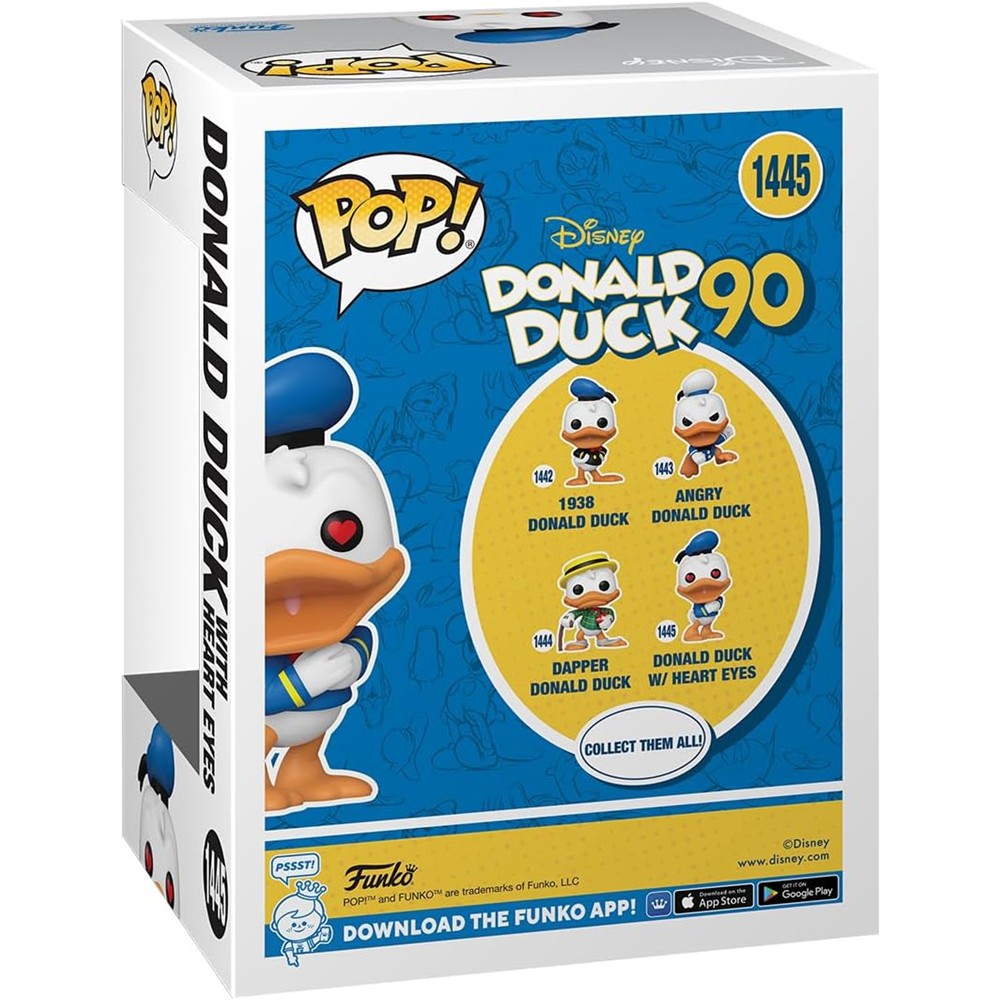 Funko Pop Donald Duck With Heart Eyes 1445 (Aniversário 90 Anos Do Pato Donald)