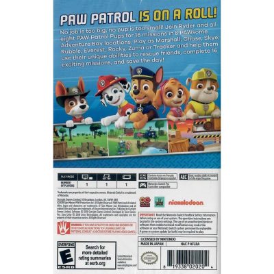 Paw Patrol On A Roll Nintendo Switch