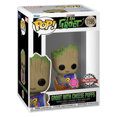 Funko Pop Groot With Cheese Puffs 1196 (Special Edition) (Flocked)