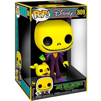 Funko Pop Jack Skellington With Zero 809 (Super Sized) (Blacklight)