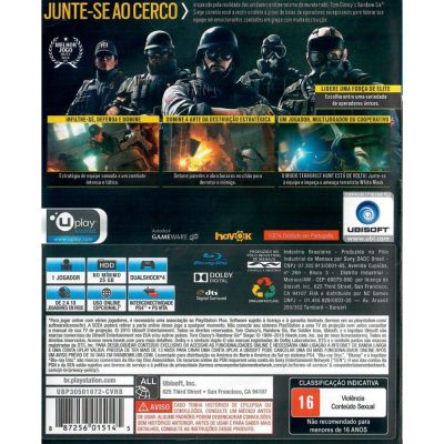 Rainbow Six Siege - Ps4 (Usado)