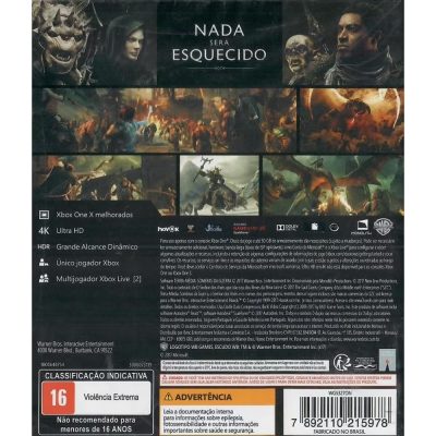Terra Media Sombras Da Guerra - Xbox One (Usado)