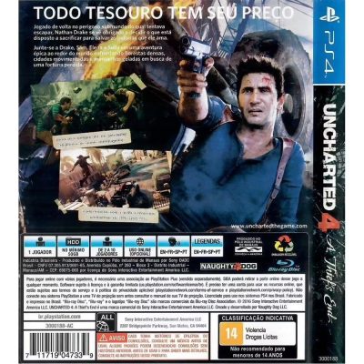 Uncharted 4 A Thiefs End - Ps4 (Usado)