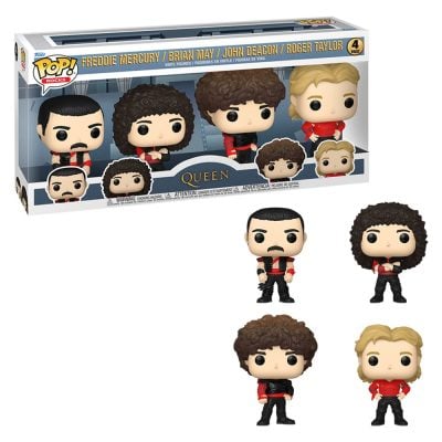 Funko Pop Queen Radio Gaga 4-Pack (Freddie Mercury, Brian May, John Deacon, Roger Taylor)