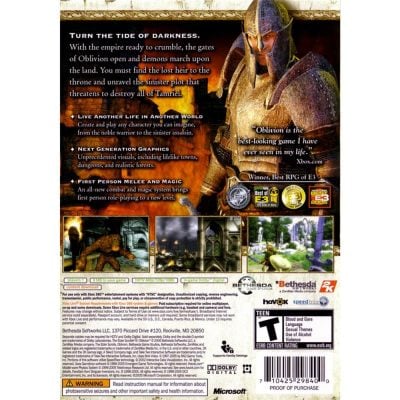 The Elder Scrolls Iv: Oblivion - Xbox 360 (Usado)