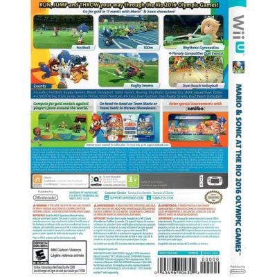 Mario & Sonic At The Rio 2016 Olympic Games - Nintendo Wii U (Com Luva) (Seminovo)