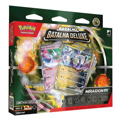 Trading Card Game Pokemon - Baralho Batalha Deluxe Miraidon Ex (60 Cartas) (Novo)