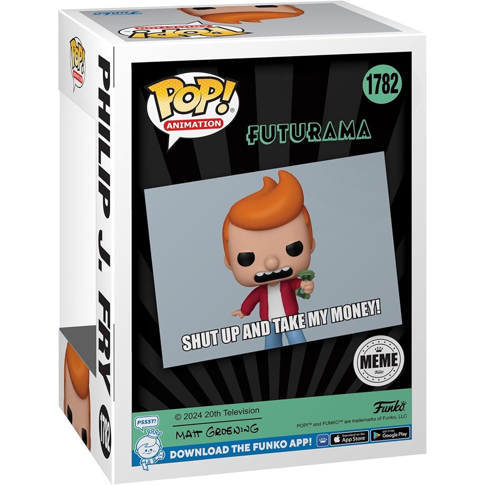 Funko Pop Animation - Futurama Philip J Fry 1782 (Take My Money Meme)