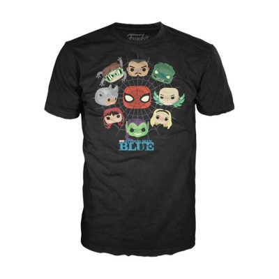 Funko Pop Tees - Camiseta Marvel Spider-Man Blue (Tamanho M)