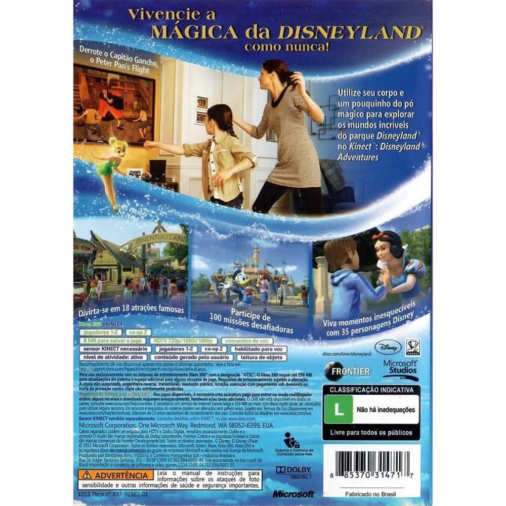 Kinect Disneyland Adventures - Xbox 360 (Seminovo) (Requer Kinect)