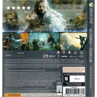 Terra Media: Sombras De Mordor Game Of The Year Edition - Xbox One (Novo)