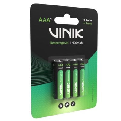 Pilha Recarregável Aaa C/4 - 900Mah 1.2V - Vp3ab4r