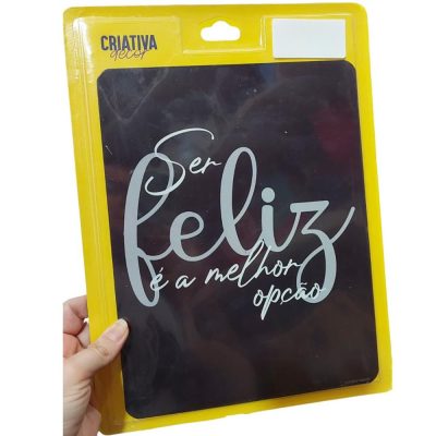 Placa Decorativa Ser Feliz E A Melhor Opcao (26X20) (Novo)