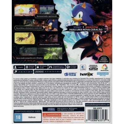 Sonic Shadow Generations - Ps5 (Diario Robotinik) (Código Ok) (Seminovo)