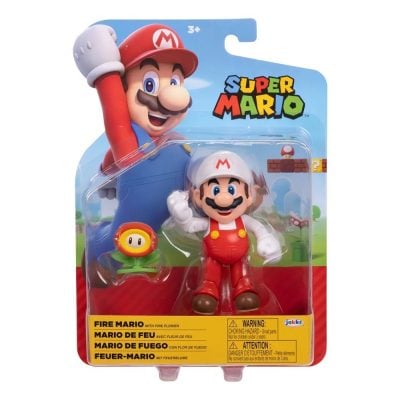 Boneco Articulado Fire Mario Com Flor De Fogo – 13 Pontos De Articulação (Sunny/Jakks)