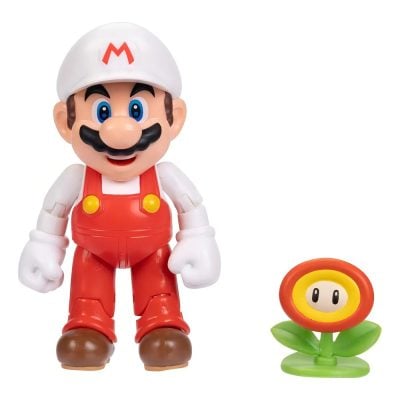 Boneco Articulado Fire Mario Com Flor De Fogo – 13 Pontos De Articulação (Sunny/Jakks)