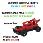Carrinho De Controle Remoto Hot Wheels Formula Racer – Mad Rod Vermelho 20Cm Carrinho De Controle Remoto Hot Wheels Formula Racer – Mad Rod Vermelho 20Cm