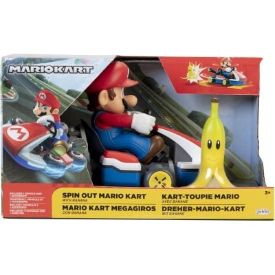 Carrinho Mario Kart Megagiros (Spin Out) Com Banana - Mario - Jakks Pacific