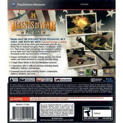 History Legends Of War Patton - Ps3 (Usado)