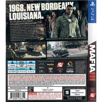Mafia Iii - Ps4 (Sem Mapa) (Usado)