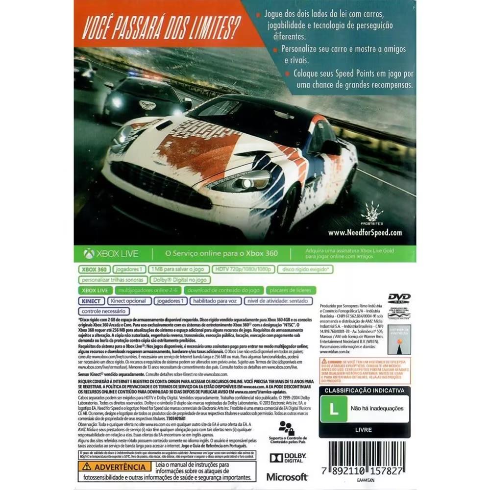 Need For Speed Rivals - Xbox 360 (Usado) (Requer Hd)