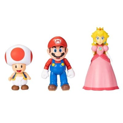 Pack Super Mario 3 Figuras: Mario, Princess Peach E Toad – 10Cm (Sunny/Jakks)