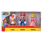 Pack Super Mario 3 Figuras: Mario, Princess Peach E Toad – 10Cm (Sunny/Jakks)