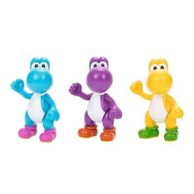 Pack Triplo Yoshi Coloridos: Amarelo, Roxo E Azul Claro (3 Bonecos) (Sunny/Jakks)