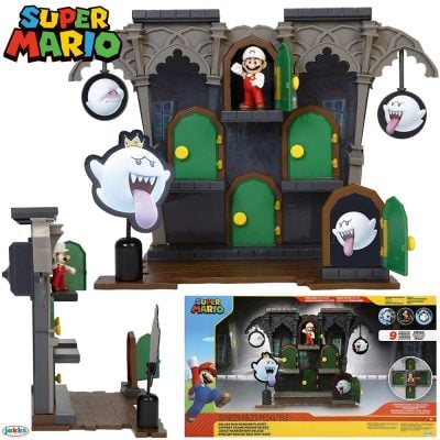 Playset Deluxe Super Mario: Mansão Do Boo (Boo Mansion) Com Fire Mario (Sunny/Jakks)