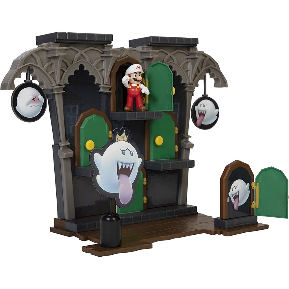 Playset Deluxe Super Mario: Mansão Do Boo (Boo Mansion) Com Fire Mario (Sunny/Jakks)